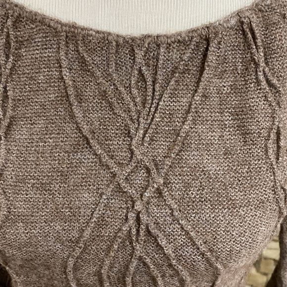 Free People Alpaca Blend Mink Scoop Neck Knit Sweater Pullover Size L - Picture 7 of 11